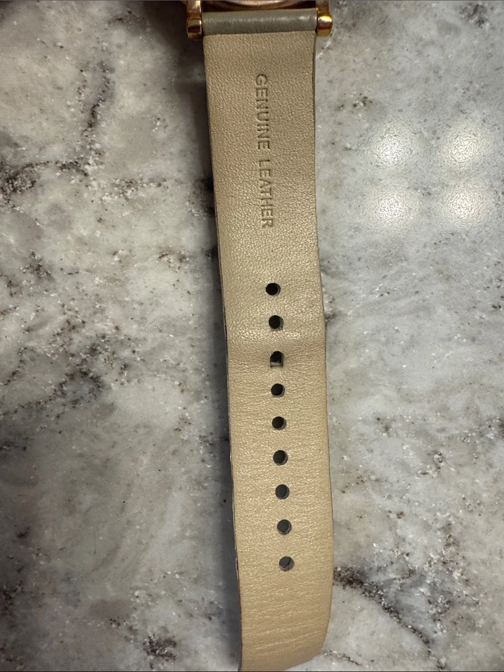 Marc by Marc Jacobs Beige Leather Watch with Gold-Tone Case
